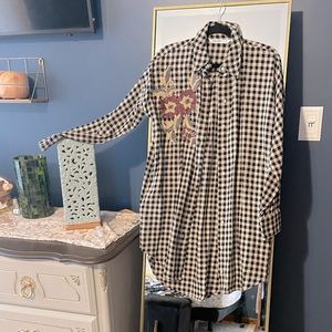Zara oversized embellished flannel Small